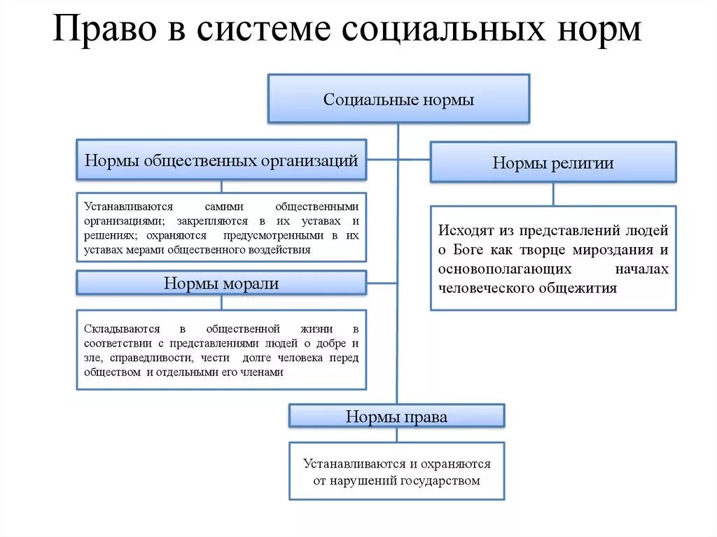 Социально правовые теории. Право в системе социальных норм признаки функции.