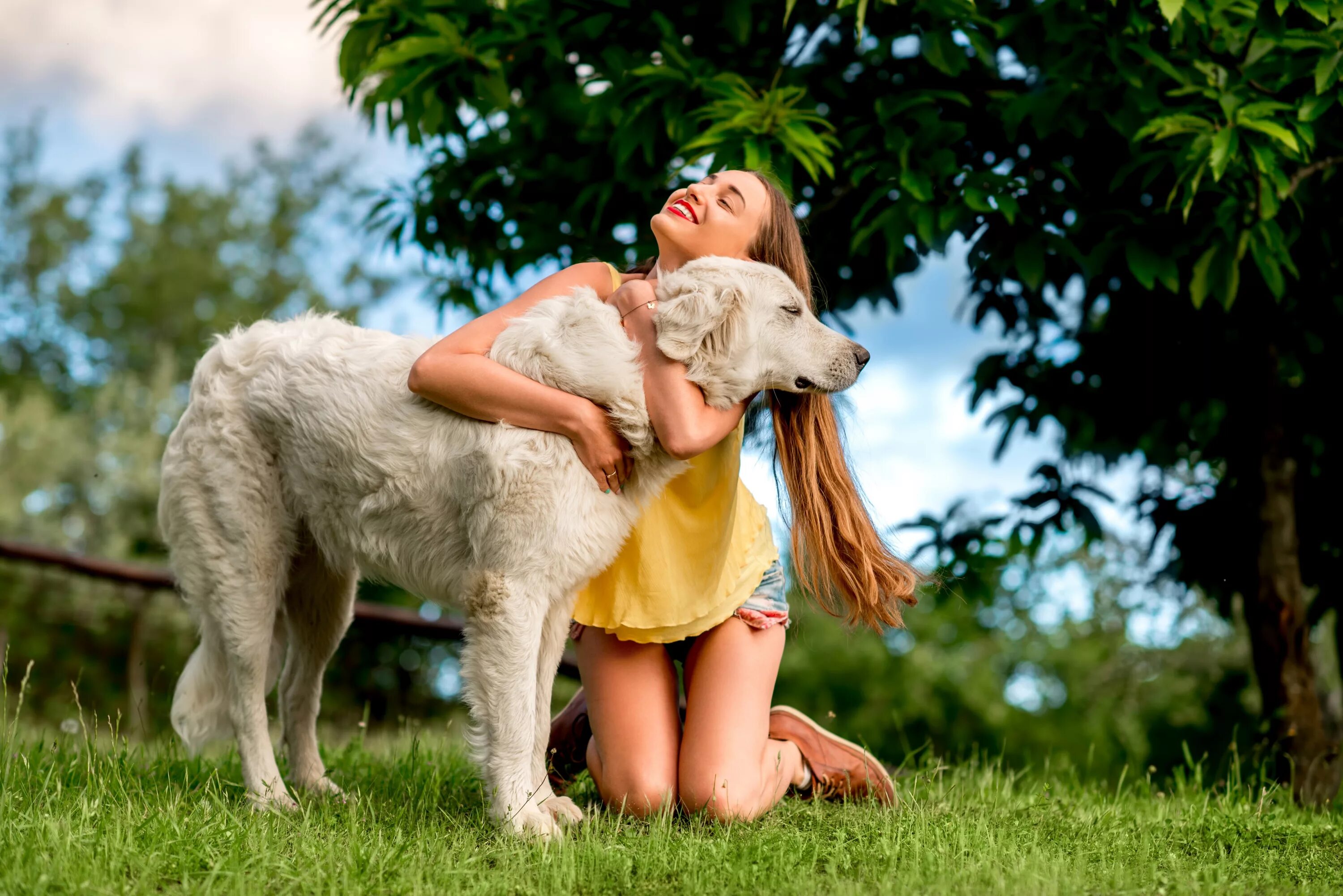 Girl and dog