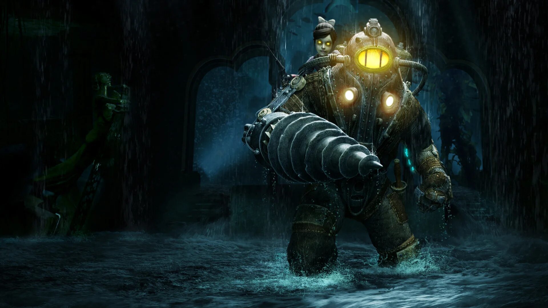 Bioshock 2 Remastered. Большой папочка Bioshock 2. Биошок 2 большой папочка в игре. Обои Bioshock 2 Remastered. Большая игра папа