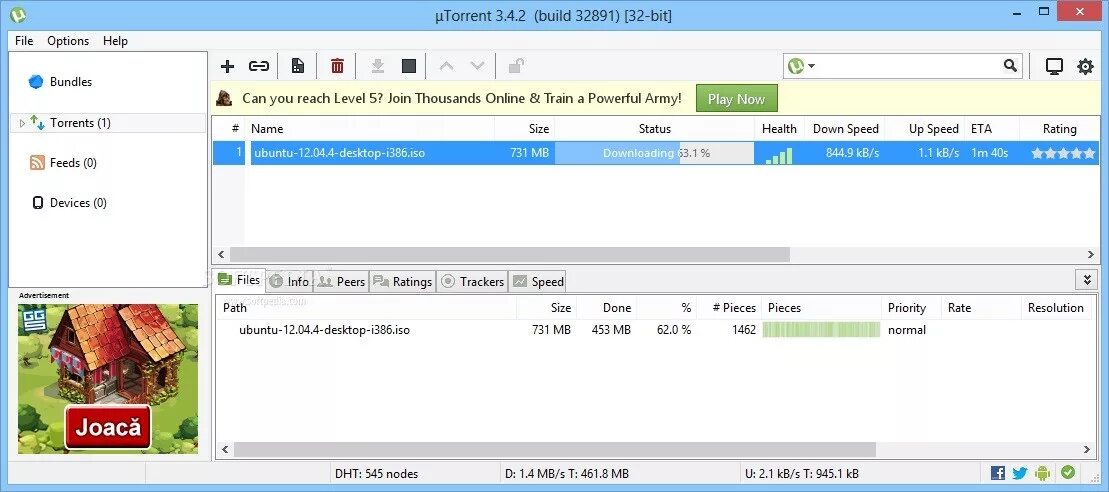 Open torrents