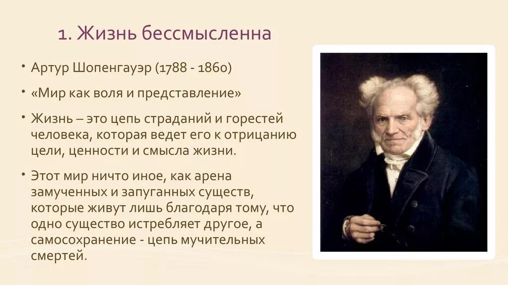 Шопенгауэр о жизни. Шопенгауэр о человеке кратко.