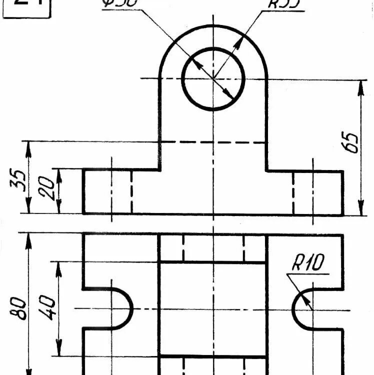 Инженерная Графика вариант 18 подшипник вид спереди , сверху , слева. Опора чугун отверстие 24 сквозное чертеж. Инженерная Графика проекционное черчение задания. С 5 вырезами