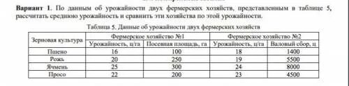 Вычислите средние урожайности зерновых. Как высчитывается средняя урожайность. Рассчитать среднюю урожайность по всем фермерским хозяйствам.. Индекс урожайности таблица. Выполнить пример 5 в таблице представлены данные об урожайности.