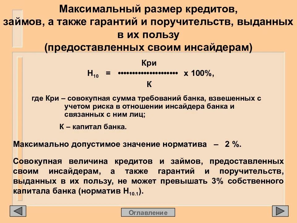 Сумма кредитных требований