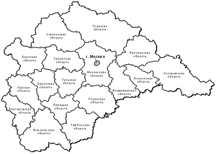 Карта центра россии с городами. ЦФО на карте России с областями. Центральный федеральный округ на карте. Центральный регион России на карте. Центральный федеральный округ на карте России.