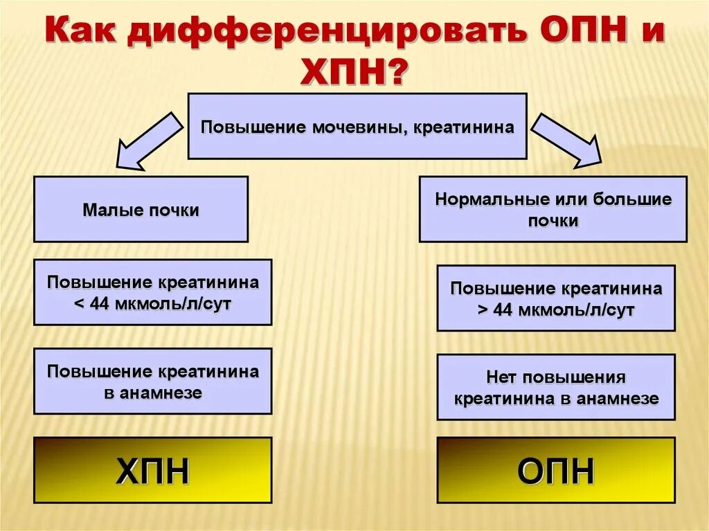 Дифференциальный диагноз острой почечной недостаточности. Отличие острой и хронической почечной недостаточности. Разница ОПН И ХПН острая почечная недостаточность. Сравнительная таблица острой и хронической почечной недостаточности. Опн хпн