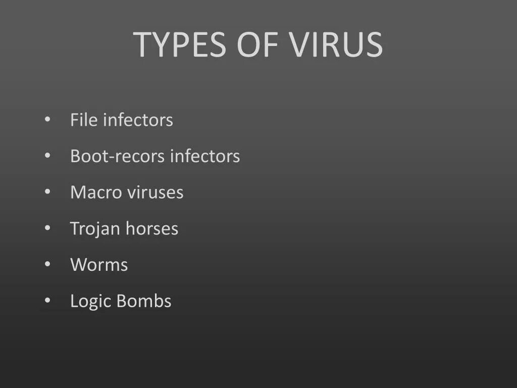 Types of viruses. Types of Computer viruses. 5 Types of viruses.