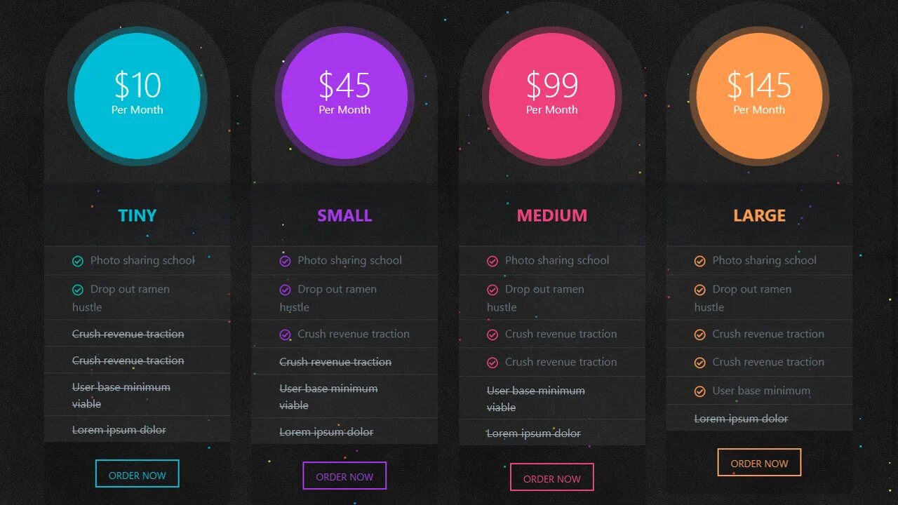 Pricing Design. Bootstrap Design Table. App with Table UI. UI for app with "Table".