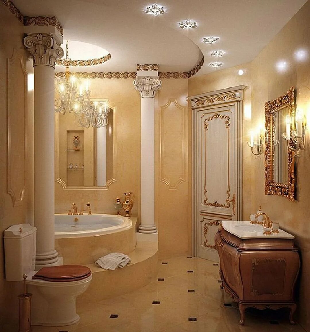 Красивые ванны в квартирах. Ванные в стиле Ампир Барокко. Шикарные Ванные комнаты. Красивая ванная комната. Элитные Ванные комнаты.
