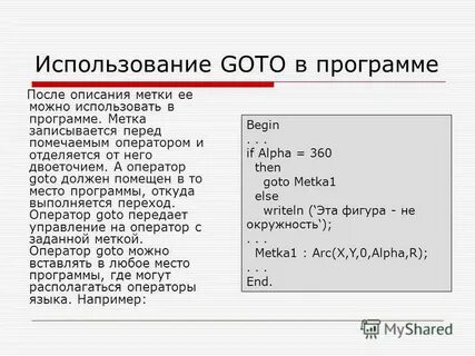 Описание меток