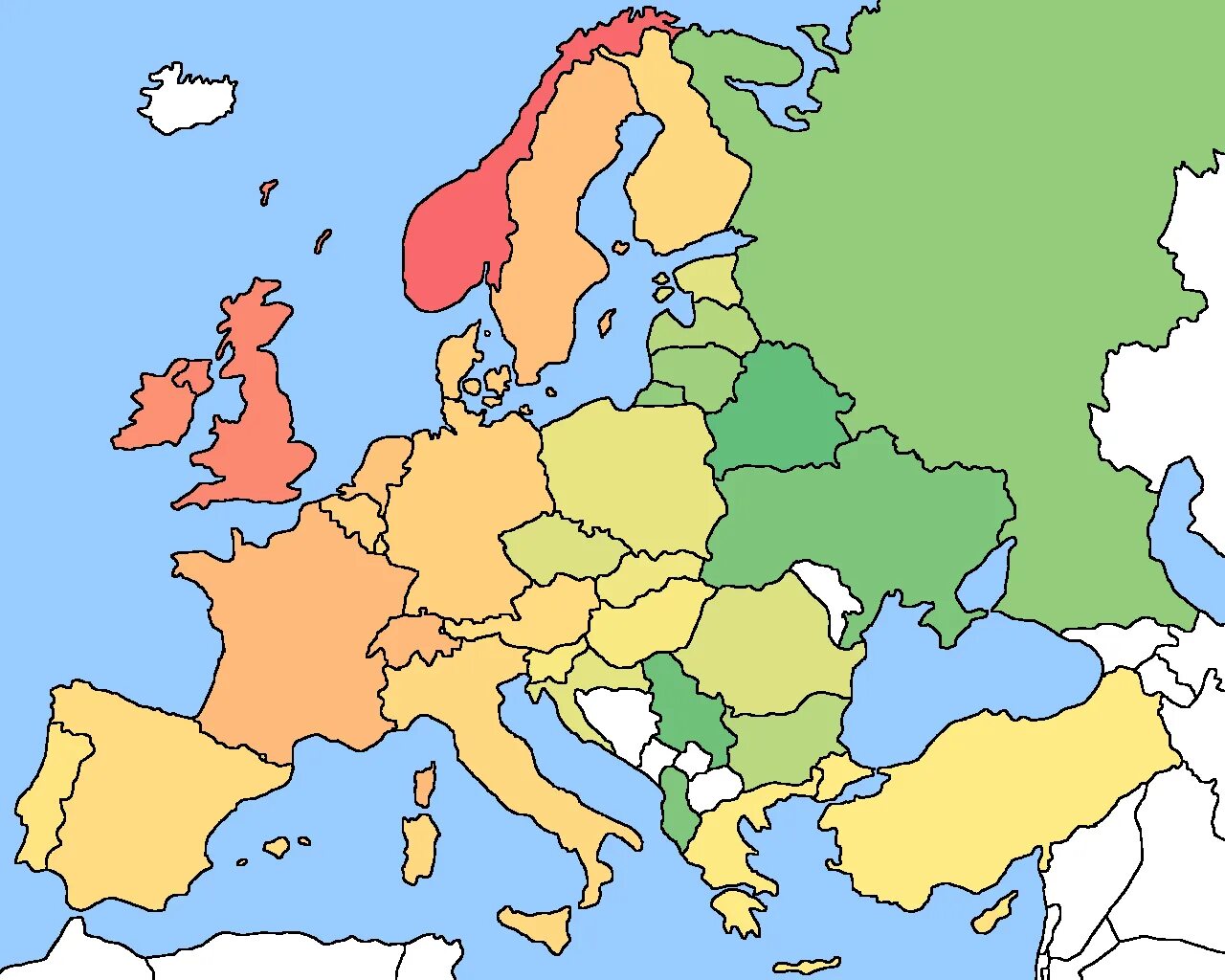 Великобритания восточная европа. Карта Европы без названий стран. Прлитическая карат Европы без названий. Политическая карта Европы без стран. Карта Европы со странами без названий стран.