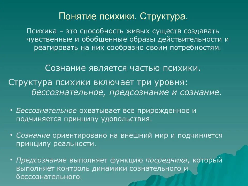 Понятие психики человека