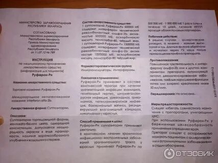 Руферон свечи детские