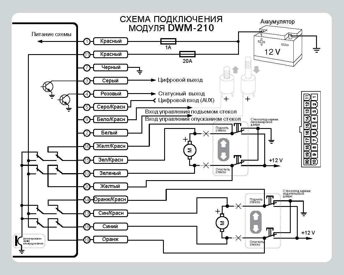 Схема доводчика стекол. Схема установки доводчика стекол. Схема подключения доводчик стеклоподъёмника. Модуль стеклоподъемника pandora DWM 210. Схема подключения блока автодоводчика стекол.