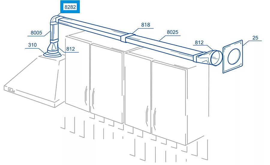 Вентиляция для кухонной вытяжки. Вытяжка воздуховод nv150. Схема соединения пластикового воздуховода кухонной вытяжки. Схема монтажа плоских воздуховодов. Схема установки кухонной вытяжки в вентиляционный канал.