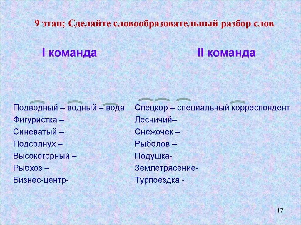 Аналитическое словообразование. Словообразовательный разбор. Средства выразительности словообразования. Словообразование словообразовательный разбор.