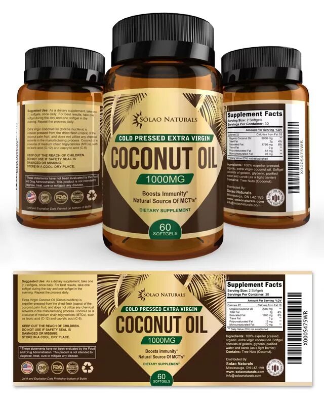 Go contains. Oil Label Design. Design package Coconut Oil. Supplements Packaging. Coconut Packaging.