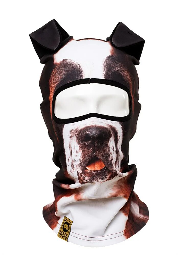 собака в балаклаве. собака в маске бандита. ветрозащитная балаклава для сноуборда. пес бандит. спецназ сидит.