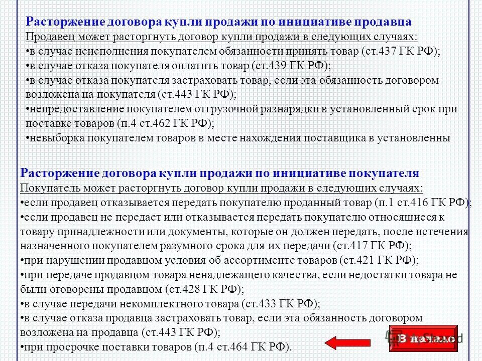 В течении какого времени можно расторгнуть договор