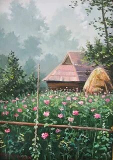 Деревенский пейзаж утро