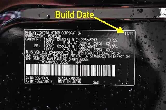 Вин номер тойота рав 4 2017. Номер кузова тойота рав 4. Маркировка тойота. Тойота рав-4 2005 номер кузова. Табличка вин тойота рав 4 4.