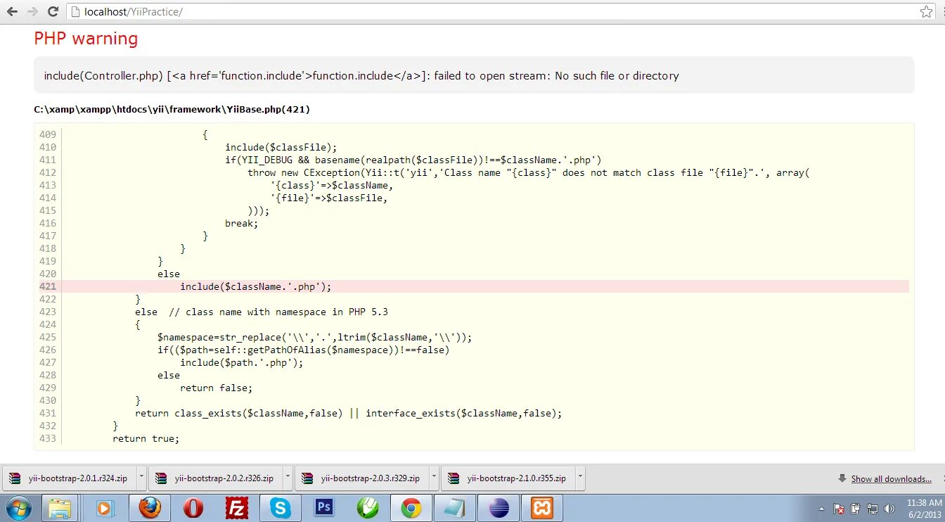 Ошибки конфигурирования сетей. Unrecognized function or variable 't'. Yii error-handler. Php warning include. Require_once.