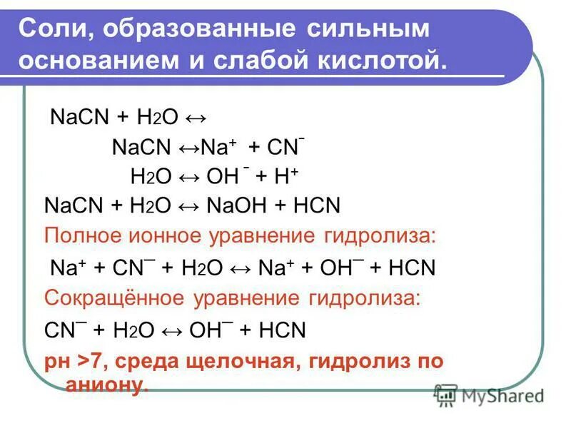 Гидролиза соли na3po4