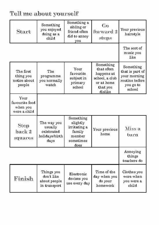 Speaking questions game. Speaking board game. speaking board game intermediate. board game about yourself. speaking boardgame.