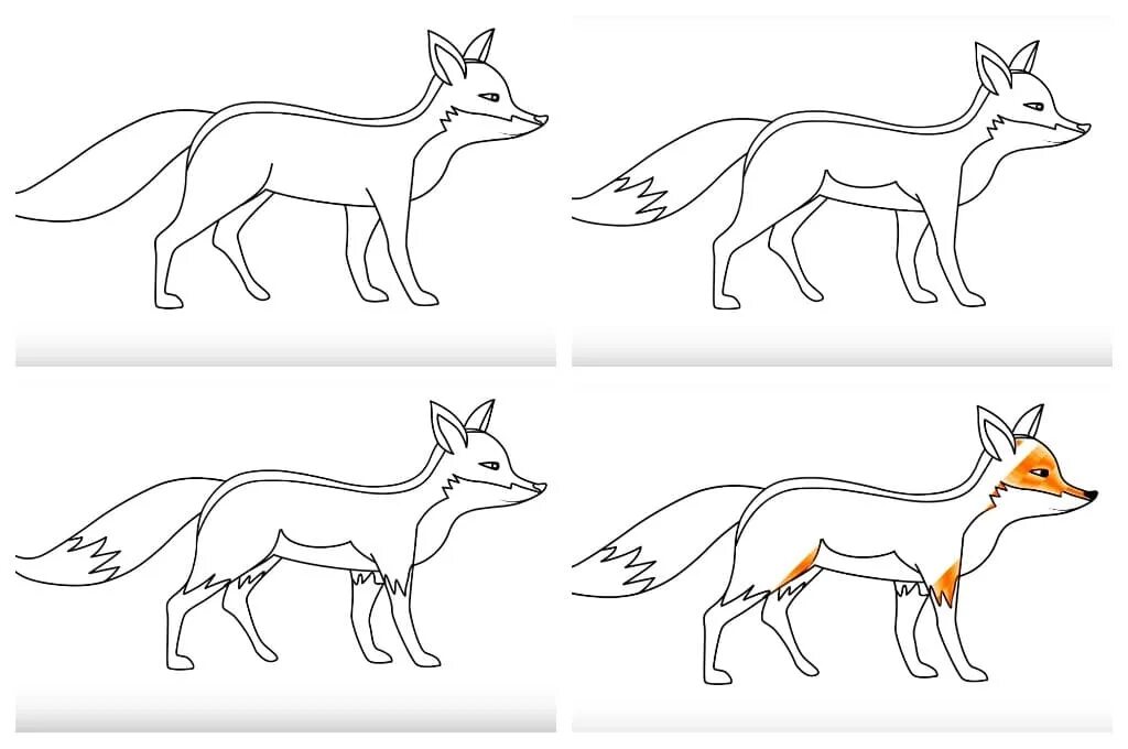 Лисица рисунок. Уроки рисования лисы. Этапы рисования лисы. Поэтапное рисование лисы.