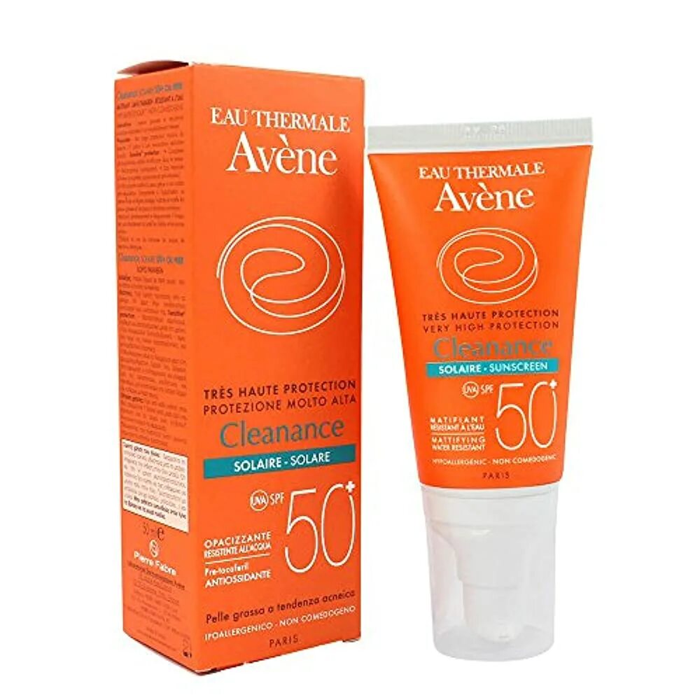 Avene spf 50 для лица. Авен клинанс СПФ 50. Avene Cleanance крем для лица. Крем защитный для лица от солнца при пигментации Avene.