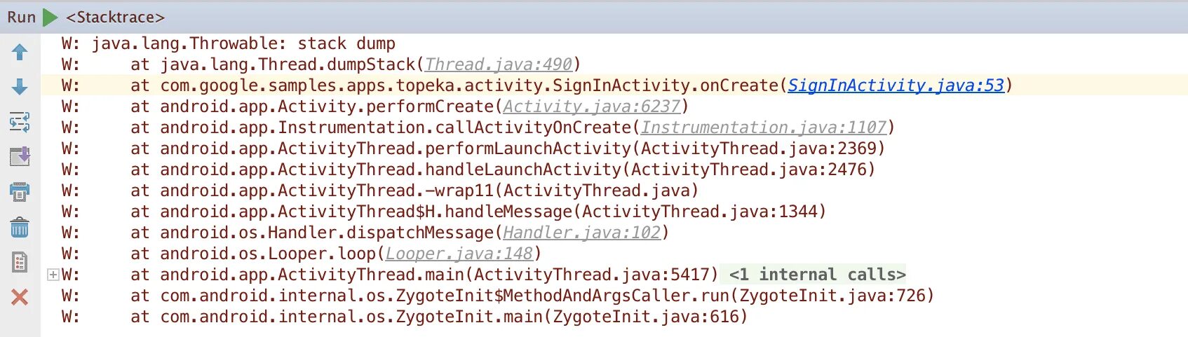 Android app activitythread. Стектрейс. stacktrace java. стек-трейс java. stacktrace android studio.
