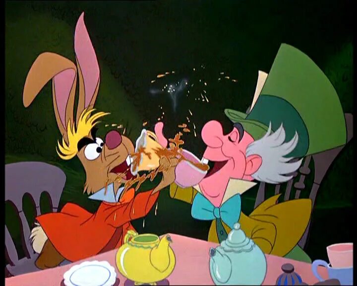 Безумный шляпник и мартовский заяц. Мартовский заяц джон тенниел. Алиса в стране чудес заяц и шляпник. Шляпник тенниел. Алиса в стране чудес 1951 шляпник.