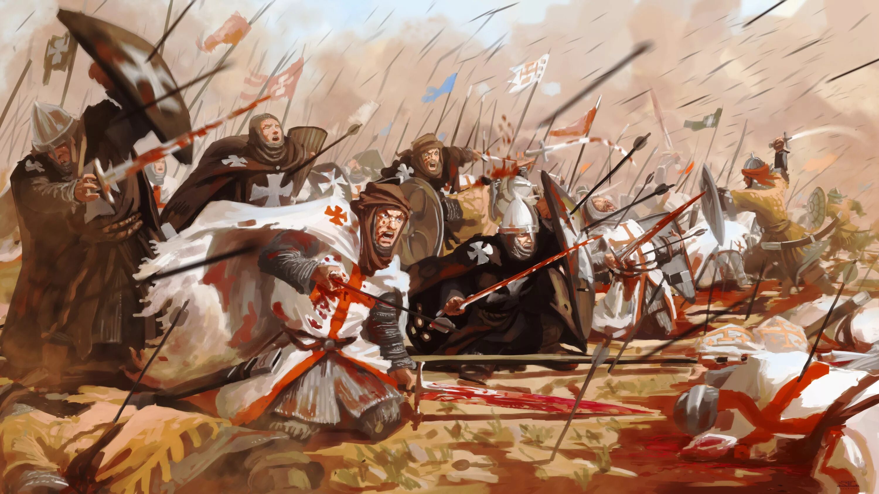 1 против врагов. Битва при Хаттине 1187. Битва при Хаттине крестоносцы. Ги де Лузиньян. Битва крестоносцев при Хаттине 1187.