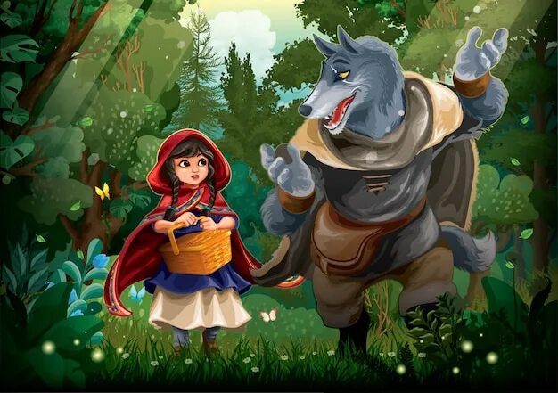 Red riding hood art, Red riding hood wolf, Red riding hood