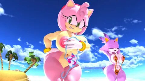 amy rose, blaze the cat, sonic (series), sonic the hedgehog (series), 3d, s...