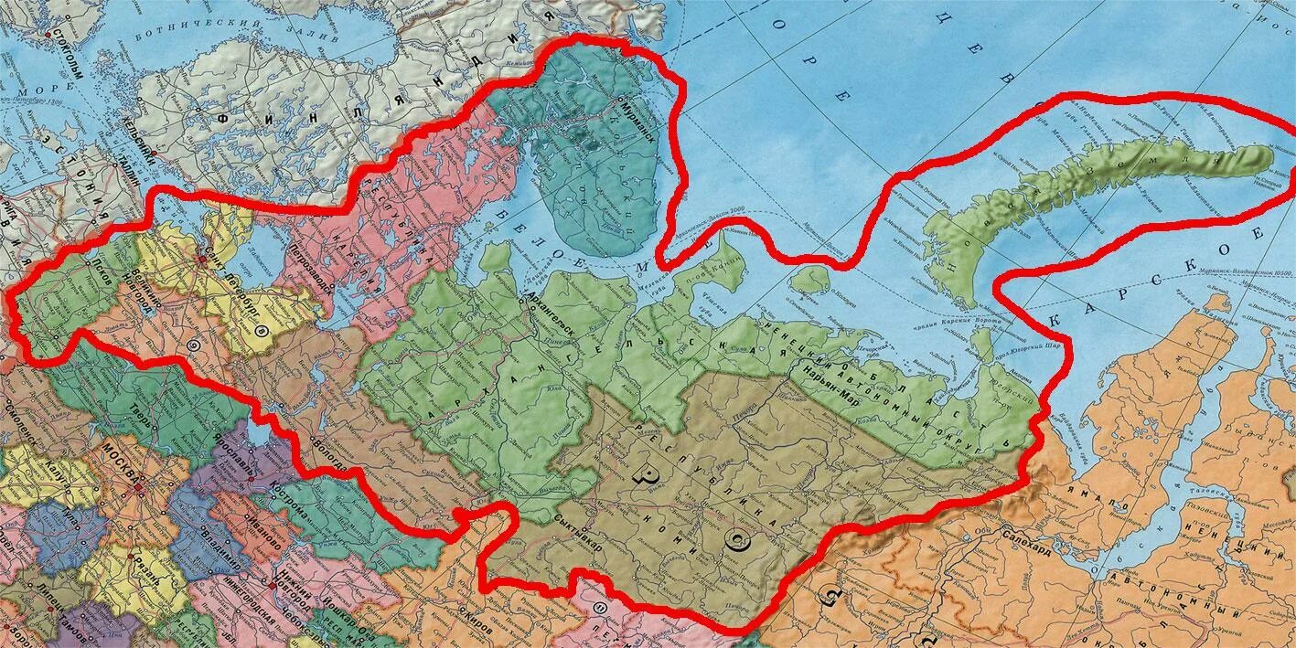 Северо европейская частьросссии. Северо-Запад европейской части России. Северо европейская часть России на карте.