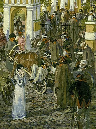 отдать подводы раненым