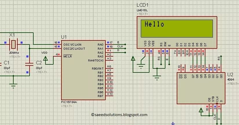 Микроконтроллер pic16f84a. Микроконтроллер pic16f84. i2c lcd proteus. часы с термометром на pic16f84a.