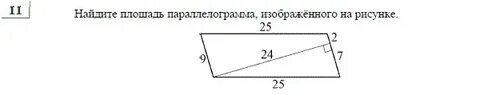 Найдите площадь параллелограмма ответ