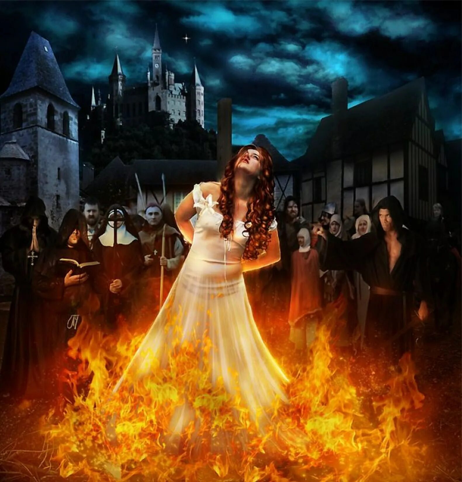 Каких ведьм сжигали на костре. 1492 Аутодафе. Фредерик Уайт ведьма на костре.