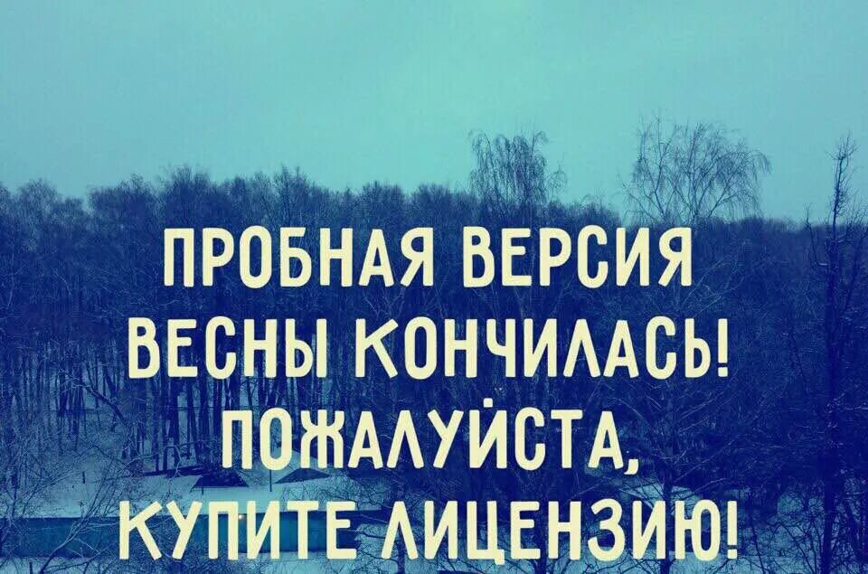 Пробная версия весны закончилась. Демоверсия весны. Пробная версия весны. Про пробную версию