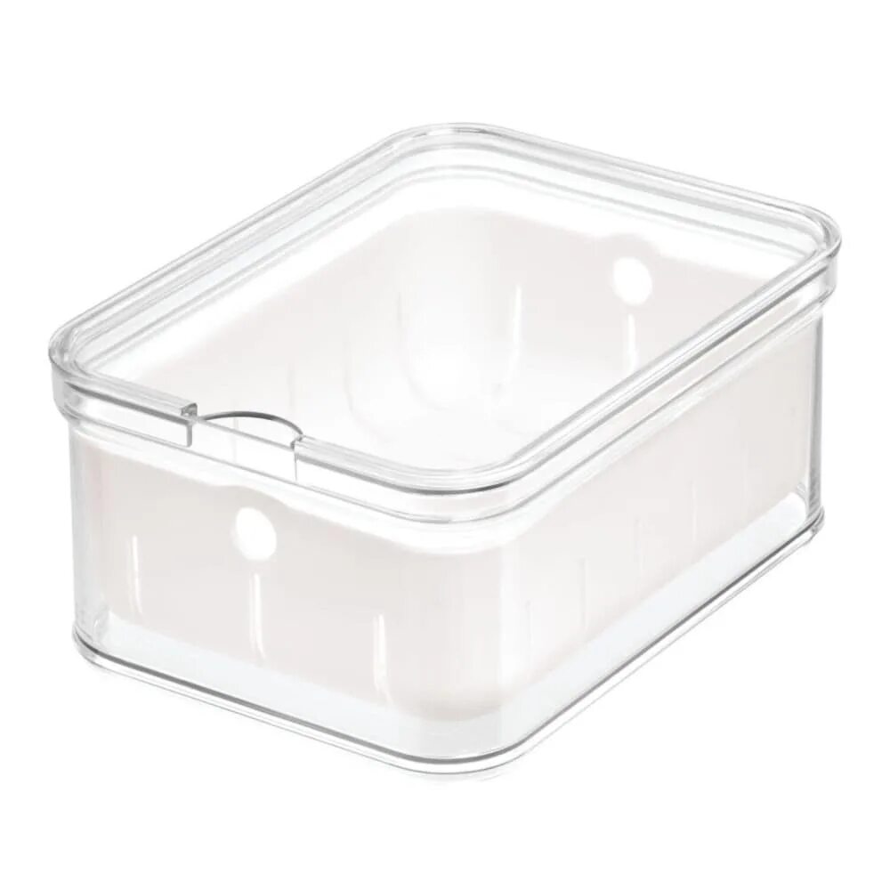 Купить прозрачный контейнер с крышкой. Контейнер пищевой INTERDESIGN. Пластиковый контейнер 10 х 10см. Прозрачные контейнеры для хранения. Пластиковый контейнер с крышкой прозрачный.