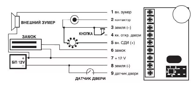 Подключение магнитного замка