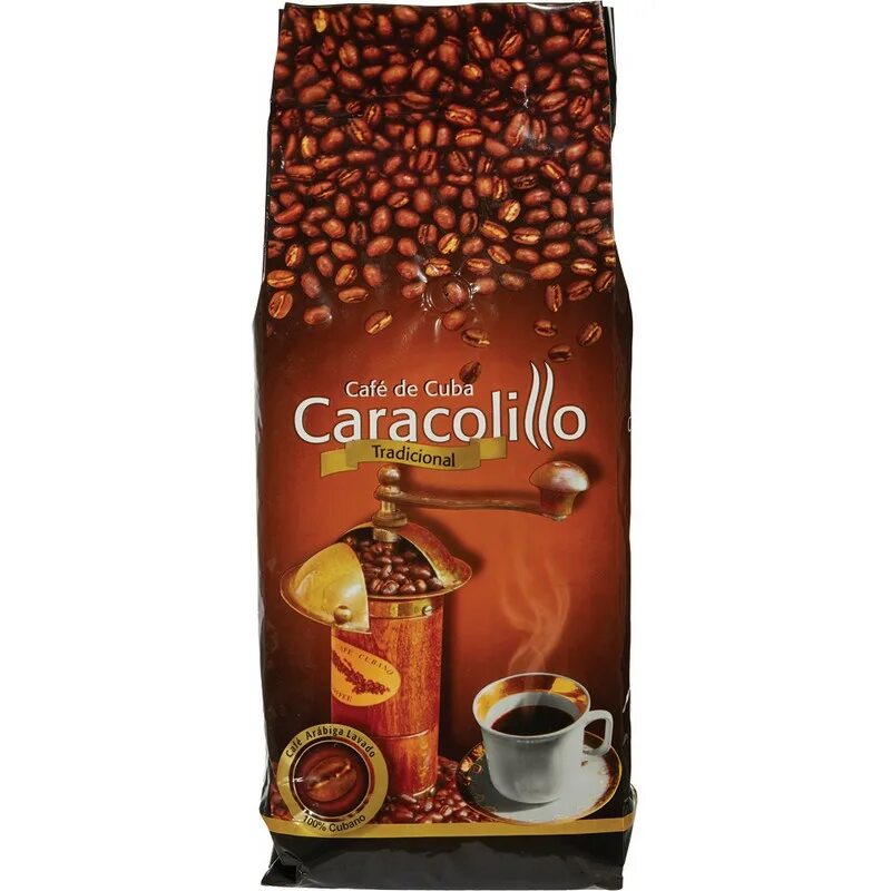 Кубинский кофе Caracolillo. Кофе молотый Caracolillo. Сорта кубинского кофе в зернах.