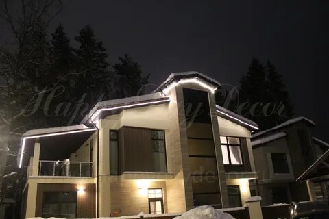 Подсветка карниза дома