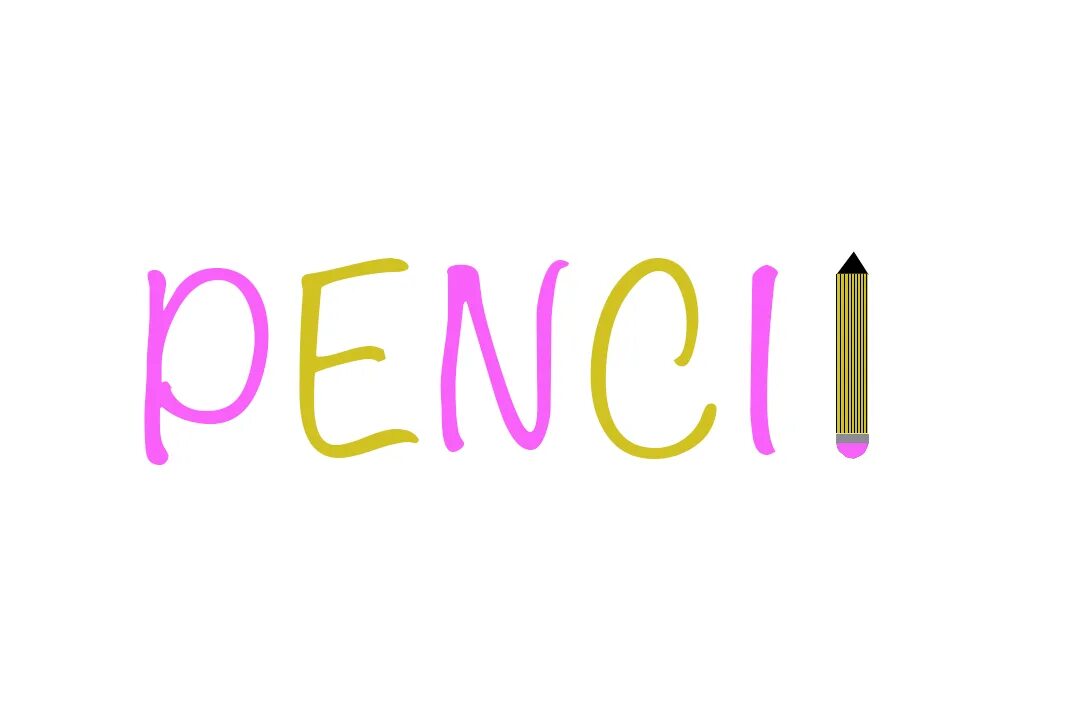 Pencil Word. Pencil на английском. Pencil слово с надписью. Pencil картинка для детей на английском. Как пишется по английски желтый