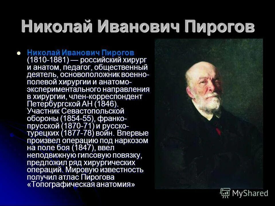 Сообщение о пирогове