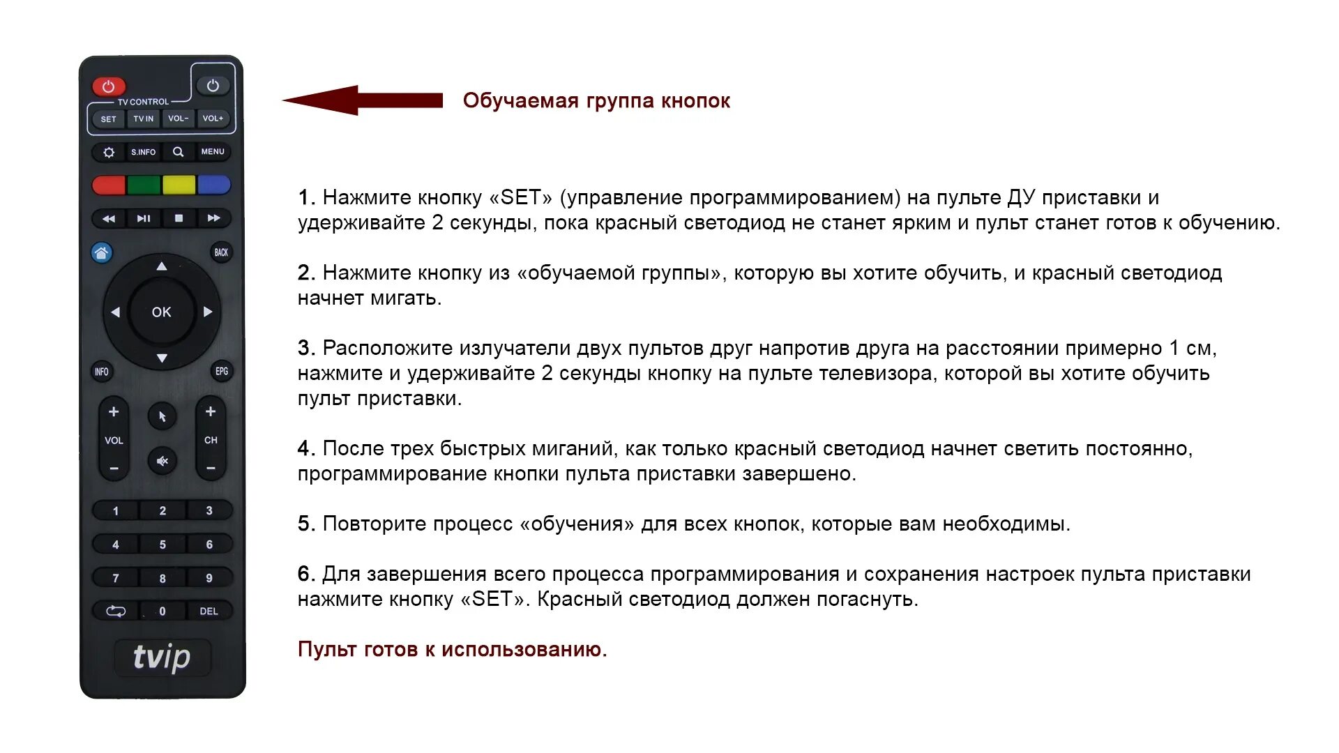 Как перепрограммировать пульт от телевизора. Пульт от приставки TVIP. Программирование пульта ТВ. Программирование пульта для ТВ приставки. Обучаемые универсальные пульты для телевизора.