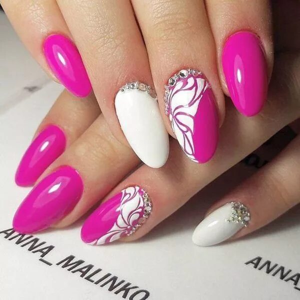 Маникюр цвета фуксии: фото, модный дизайн 2019 Nail colors, Acrylic nail designs