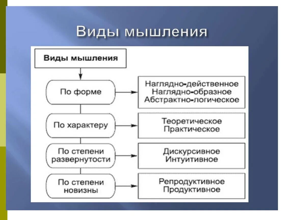 Этапы мыслительной деятельности. К видам мышления относятся. Перечислите виды мышления. Охарактеризуйте основные виды мышления.. Назовите основные виды мышления..